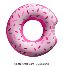 Inflatable circle, in the form of a donut isolated on a white background