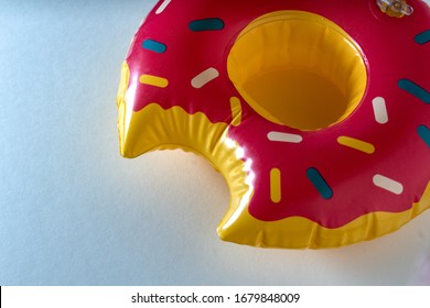 Inflatable Donut For Pool Drinks (studio Shot)