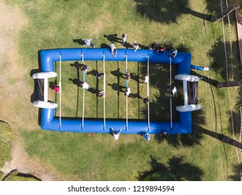 Inflatable Human Foosball.