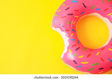 Inflatable Ring On Color Background