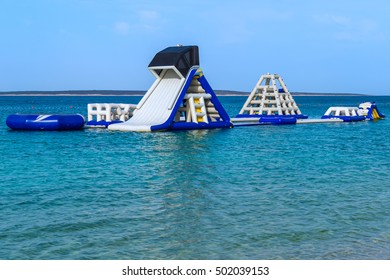 Inflatable Slide At A Resort.