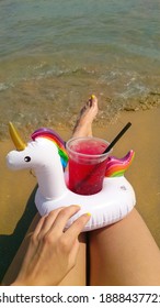 Inflatable Unicorn - Drink Holder For The Beach