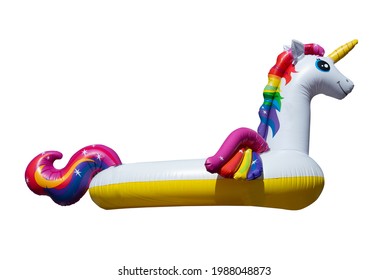 Inflatable Unicorn Pool Float Isolated On White Background