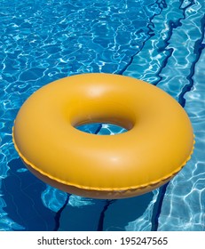 Inflatable Yellow Inner Tube Floating Clear Stock Photo 195247565 ...