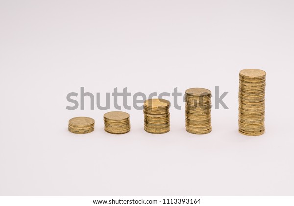 Inflation Concepce Coins Increasing Value Chart Stock Photo ...