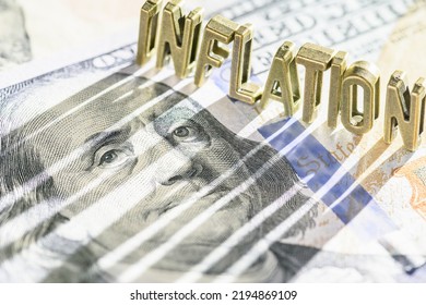 Inflation and consumer spending, financial concept : Word INFLATION on a US dollar note with a long shadow, depicting inflation that raise prices, lowering purchasing power, lowers currency valuation. - Shutterstock ID 2194869109
