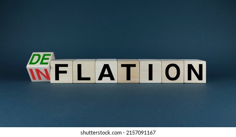 Inflation or Deflation The cubes form the choice words Inflation or Deflation. Concept of Inflation or Deflation