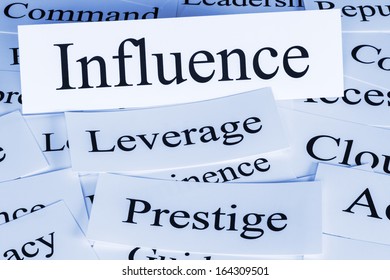 Influence Concept - a conceptual look at influence, leverage, prestige, command, - Shutterstock ID 164309501