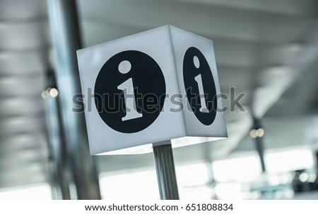 info point symbol on a airport