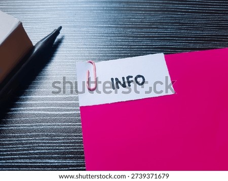Info writting on table background. 