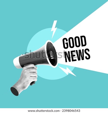 Information Alert, Good News, Hand with Megaphone, Loudspeaker, Media, News Events, Megaphone, Positive Emotion, Loudspeaker, Executive, Technology, Advice, Bubble, Communication, Speech, Speech 