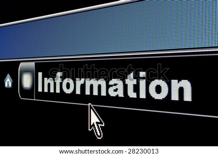 Information concept on an internet browser URL address