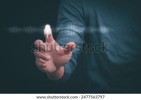 Information data search technology, search optimization, male hand using voice search, using the search bar function on your website, big data, automatic operation