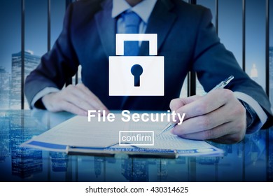 Information File Data Digital Security Protection Concept