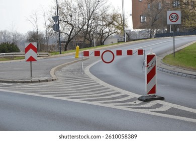 Information road sign, blue rectangular shield with human figures, car and parking marking on blue sky copy space background. Attention, pedestrian zone recommendation. Traffic, city transport.