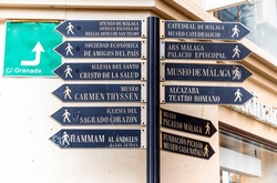 Panneaux D'information Sur Les Attractions Touristiques De Malaga, Espagne