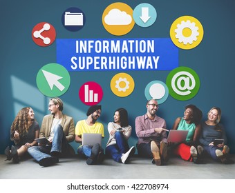 Information Superhighway Online Network Connect Concept