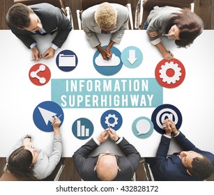 Information Superhighway Online Network Connect Concept