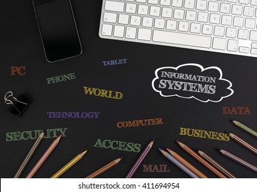 Information Systems  - Black Office Desk.