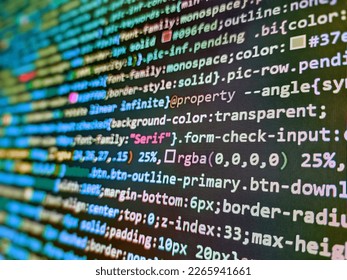 Information technolog. Computer digital background. Information technology website coding standards for web design. Developer working on program codes. New York City, U
