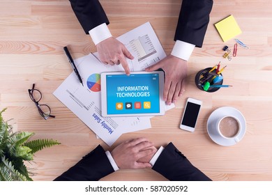 INFORMATION TECHNOLOGIES CONCEPT ON TABLET PC SCREEN