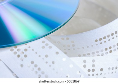 information technologies progress, punched tape, compact disc