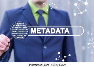 Information technology concept of metadata. Web meta data search. Digital security. - Shutterstock ID 1912840399
