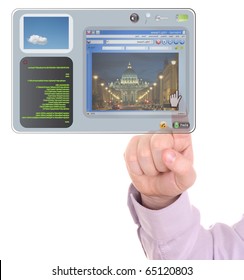 information technology on touchscreen tablet