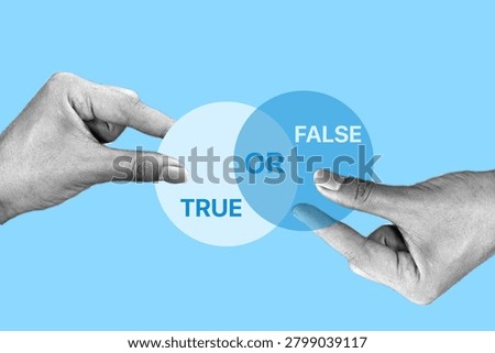 Information verification concept representing truth, falsehood, and fact checking.