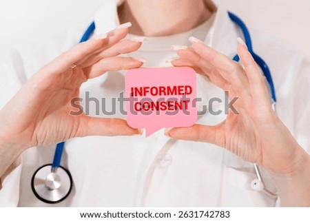 Informed Consent is one of the founding principles of research ethics, text concept on card