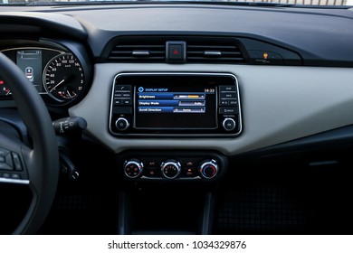 Infotainment Display Of Modern Car