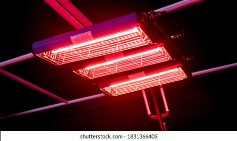 Infrared lamps for drying of car body parts after applying save gloss coating - Powered by Shutterstock