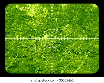 Infrared Night View Of A Target In A Forest