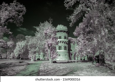 Infrared photo on John's Castle (Januv Hrad) in Lednice-Valtice cultural landscape. Surrealistic look is made with a modified camera.
