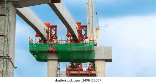 Infrastructure construct concepts, Construction of a mass transit train line in progress with heavy infrastructure