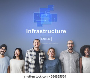 Infrastructure Construction Chip Link Concept