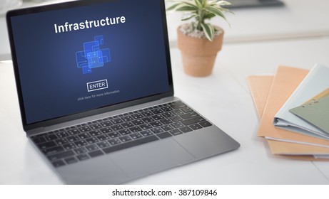 Infrastructure Construction Chip Link Concept
