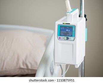 Infusion Pump Bedside Patient In The Hospital.