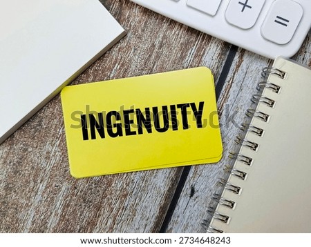 Ingenuity concept representing creativity, cleverness, innovation, problem solving, originality, and smart ideas for business, technology, and personal development. 