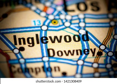 Inglewood. California. USA on a map