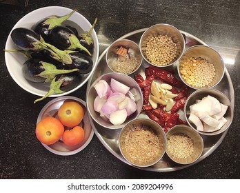 Ingredients For Bagara Baingan (Brinjal Curry)