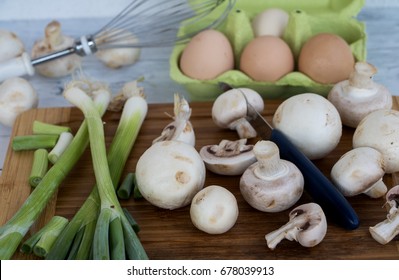 Ingredients For A Champignon Omelette
