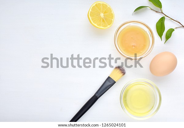 Download Ingredients Facial Mask Egg White Lemon Stock Photo Edit Now 1265024101 PSD Mockup Templates