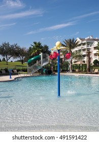 An In-ground Kiddie Pool By A Resort     