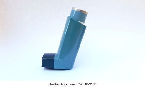 Inhaler Asthma Blue On White Background Stock Photo 2205852183 ...