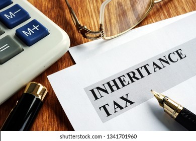 Inheritance tax application form and pen.