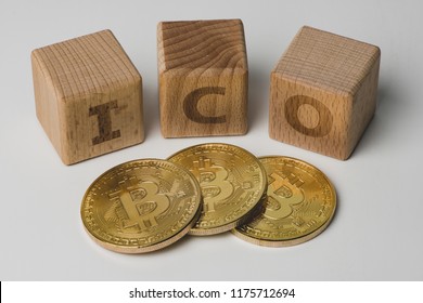 Initial Coin Offering And Bitcoin Concept.