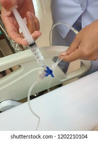 Inject Medical Feeding Patient By Tube