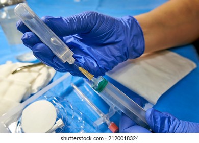 Injection Anesthetic Into Syringe Epidural Anesthesia Stock Photo ...