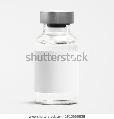 Injection bottle glass vial with blank white label